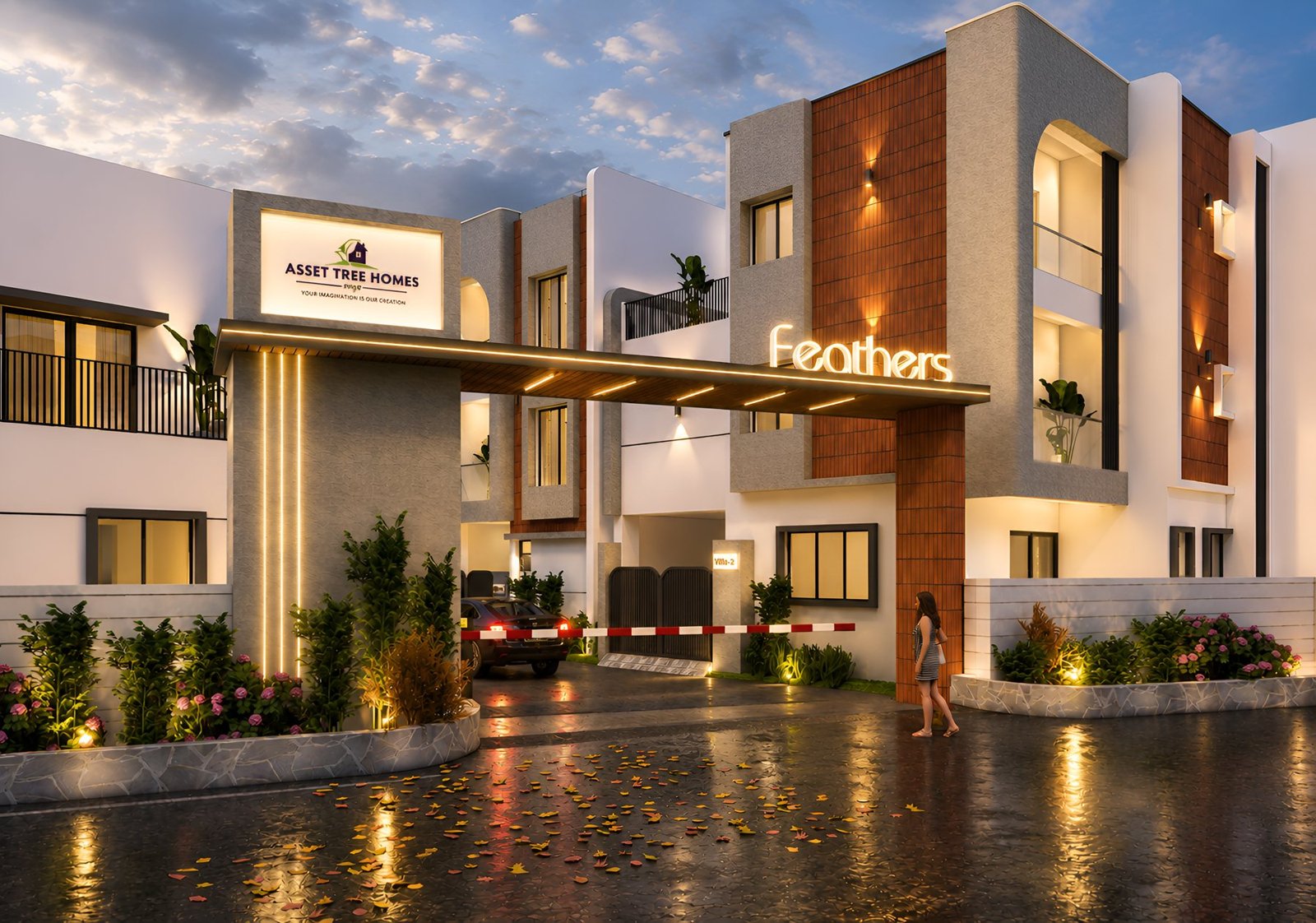 ATH Feathers — gated community entrance arch, Kundrathur